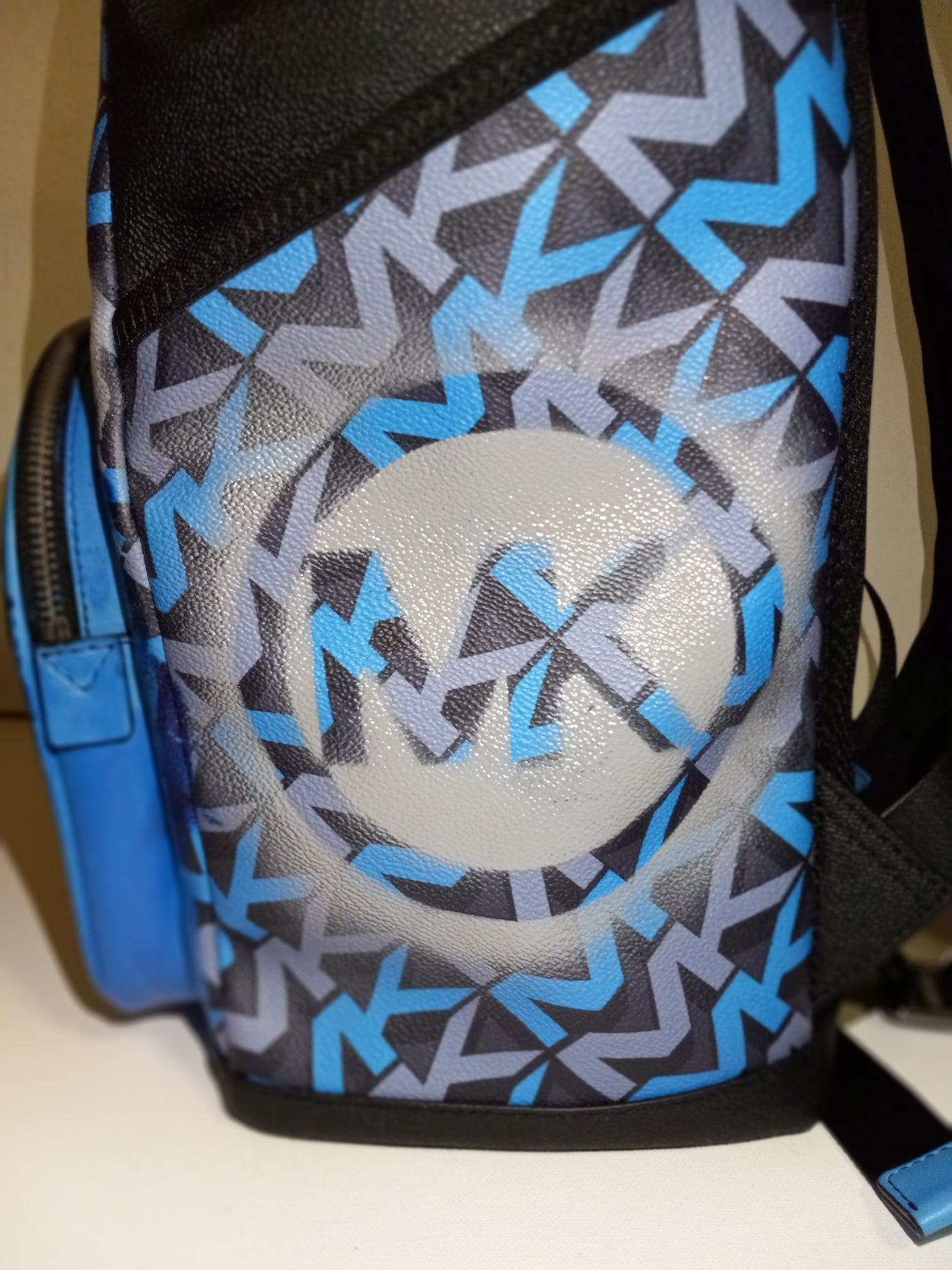 NEW Michael Kors Mens Utility Backpack Rucksack Limited Edition Graffiti Drip Blue