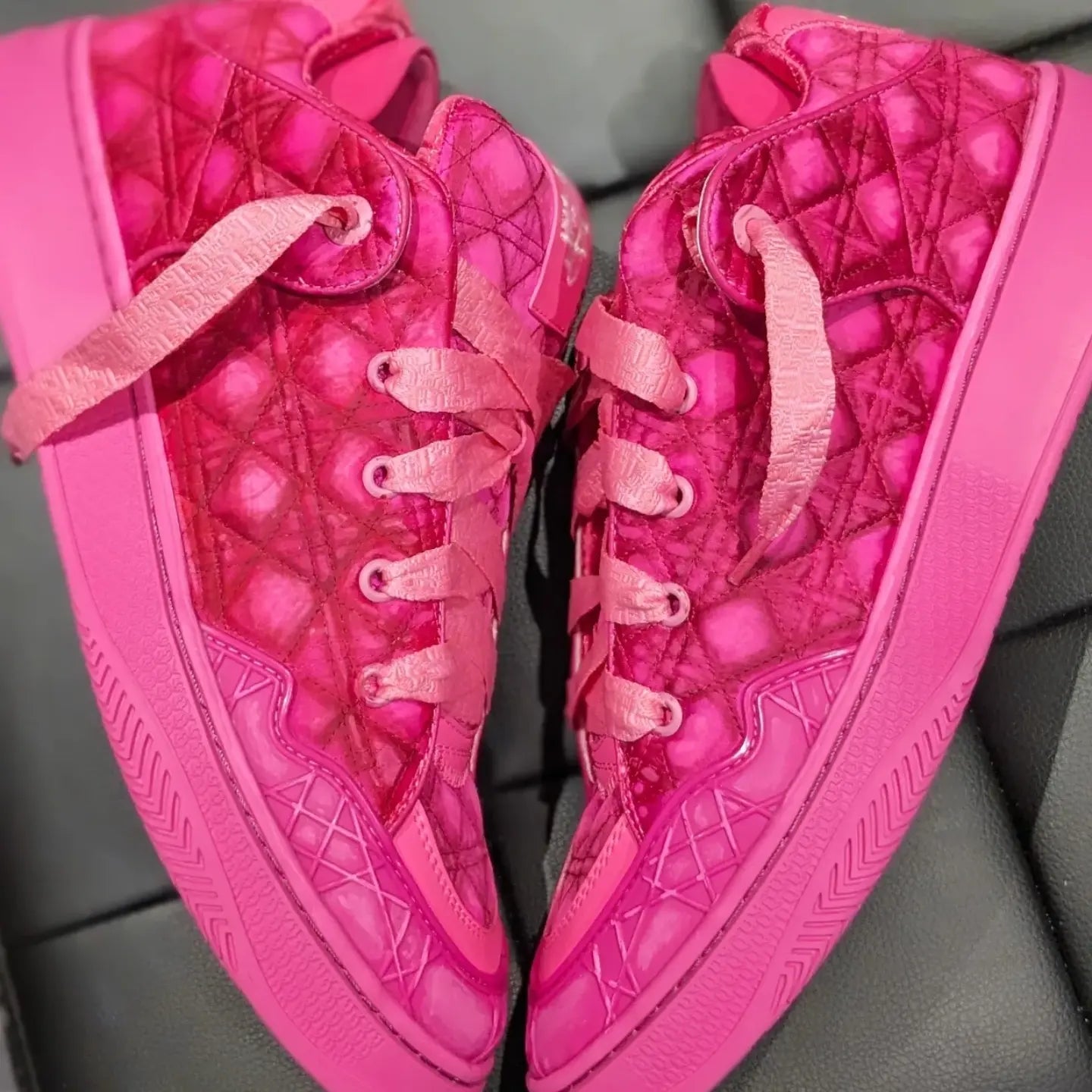 Rare Dior B9 Bright Pink Cannage Quilted Pro. Custom Size 9 US WOMENS or Size 7.5 MEN US