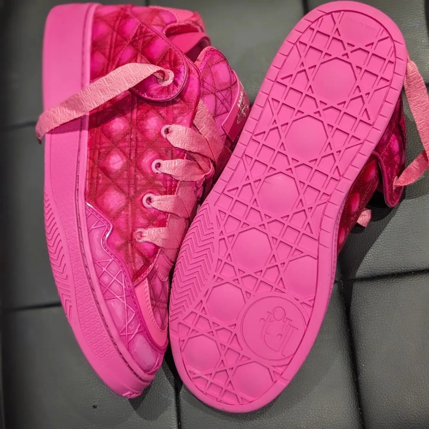 Rare Dior B9 Bright Pink Cannage Quilted Pro. Custom Size 9 US WOMENS or Size 7.5 MEN US