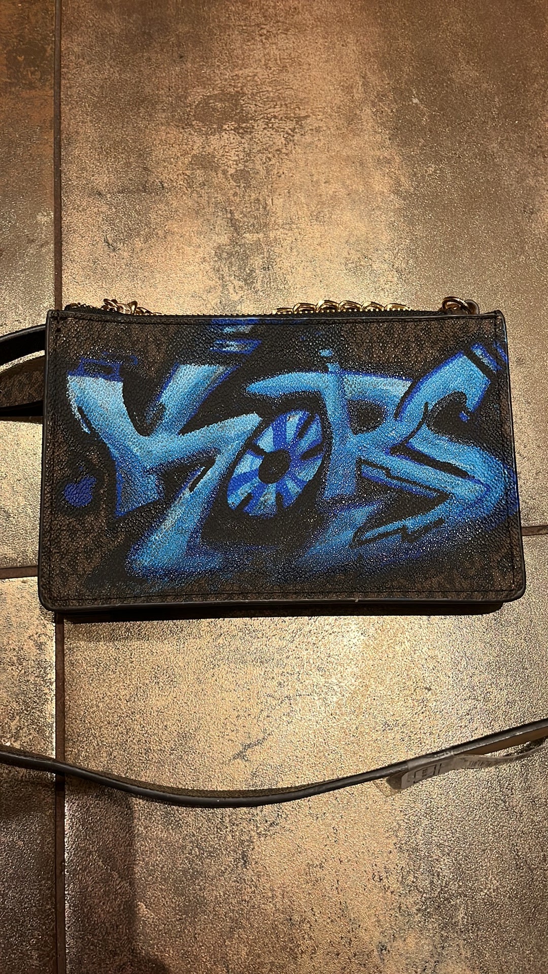 Authentic Womens Fanny Pack Brown Signature MK Monogram Limited Edition "Tagged Kors Blue" Designed ToAsTeD Collab