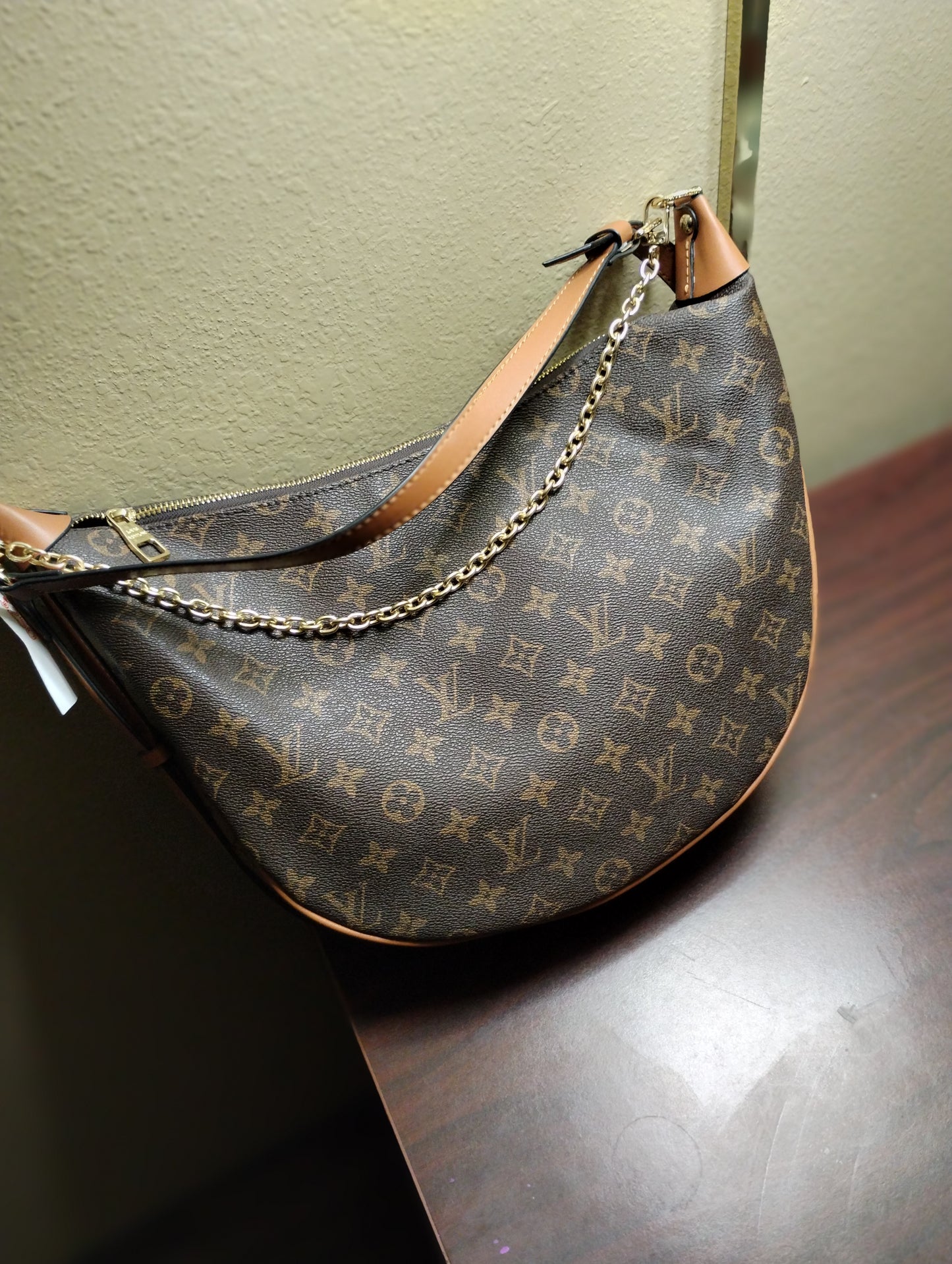 Louis Vuitton Crescent Brown Monogrammed Shoulder Bag